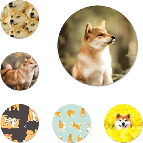 Shiba Inu Funny Dog Badge Brooch Pin Accessories For Clothes Backpack Decoration gift 58mm