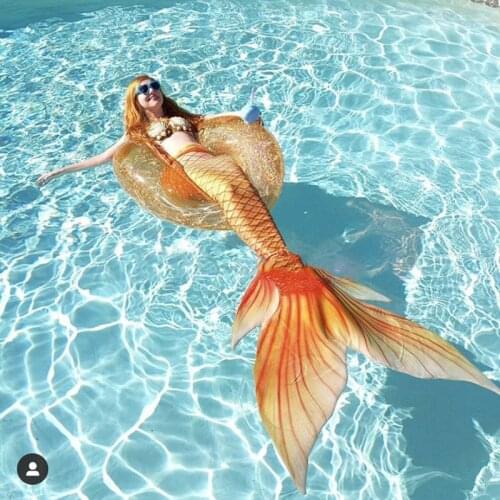 Summer oversized mermaid swimsuit tail customization holiday style 3D fish skin aquarium show diving photo swimsuit + bra adult