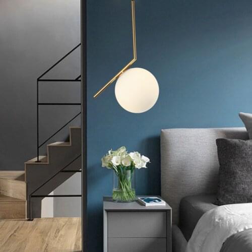 Nordic minimalist style ball ball dining room chandelier modern minimalist living room bedroom bedside lamp creative single head