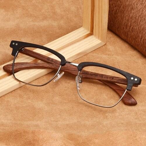 Luxury Brand Vintage Wood Glasses Frame Men Prescription Myopia Optical Eyeglasses Progressive Multifocal Glasses Frames