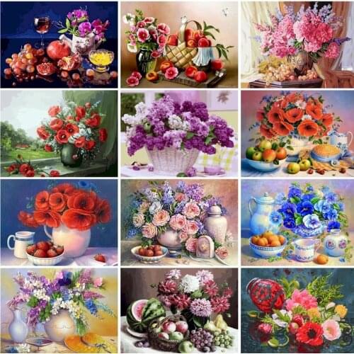 RUOPOTY Frame Flowers DIY Painting By Numbers Home Wall Art Picture Handpainted Oil Painting For Home Decor 60x75cm Arts