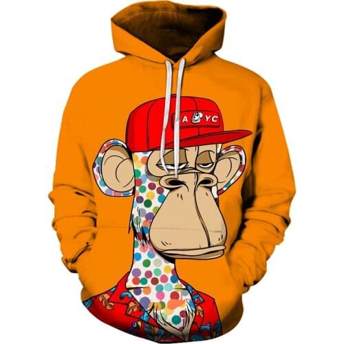 New 3D Printed Curry Avatar Bored Ape Mens Womens Oversized Hoodies Fashion Casual Anime Streetwear Kids Hooded Sweatshirts