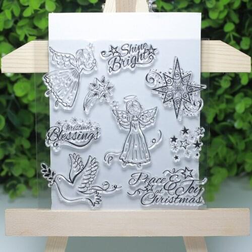 Peace joy Blessings angel transparent clear stamps for Scrapbooking/Card Making/Stamp set stationery Christmas Decoration Supply