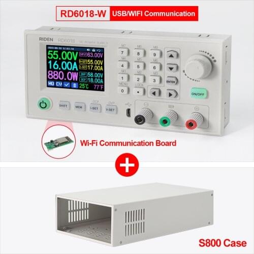RD RD6018 RD6018W USB WiFi DC-DC Voltage Step Down Power Supply Module Buck Converter Voltmeter Multimeter 60V 18A S800 case