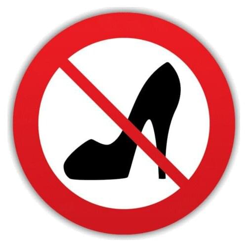 Warning Car Sticker Funny No Women Shoe PVC Decal Reflective Waterproof Stickers Auto Decoration Cover Scratch ,11cm*11cm