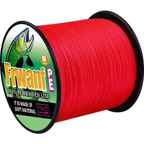 Tough and durable braided fishing line 500m 1000m 8 braid wires 8-300LBS never faded Red cord saltwater rope 0.1mm 0.63mm 1.0mm