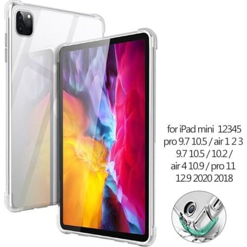 Clear Shockproof Case For Ipad Pro 9.7 10.5 11 Air 4 3 2 1 Protective Silicone Cover For Ipad Pro 12.9 2020 10.2 8th Mini 4 5