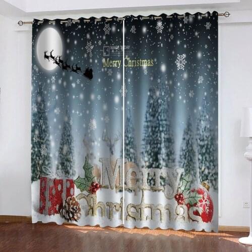 Luxury Blackout 3D Window Curtains For Living Room Bedroom christmas curtains Decoration curtains