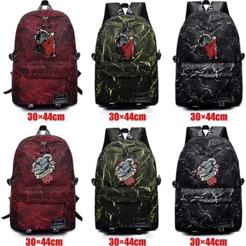 Unisex Backpack Fullmetal Alchemist Fabric Zip Teenager Packsack Schoolbag High Quality Mochila Student Casual Travel Laptop Bag