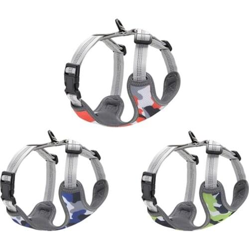 No Pull Dog Harness Breathable Reflective Nylon Harness Pet Training With 2 Leash Attachments For Small Medium Dog