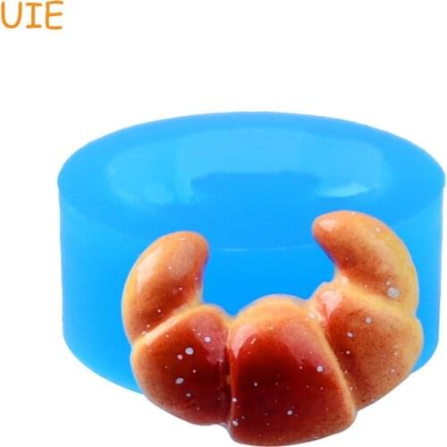 GYL401U 22.9mm Croissant Silicone Mold - Bread Mold Cupcake Topper, Sugarcraft, Cookei Biscuit, Food-Grade, Wax Chocolate Molds