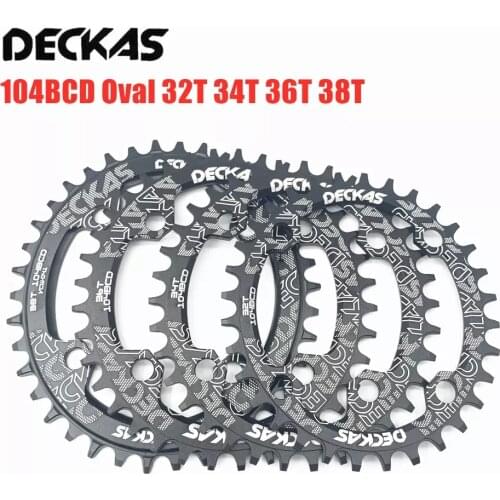 Deckas 104BCD Oval Narrow Wide Chainring MTB Mountain Bicycle 32T 34T 36T 38T Crown Crankset Single Tooth Plate Parts 104 BCD