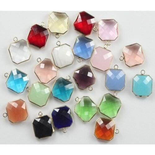 50-100pcs Crystal Glass Connectors for Bracelet or Necklace Charms Making DIY Jewelry Findings Crystal