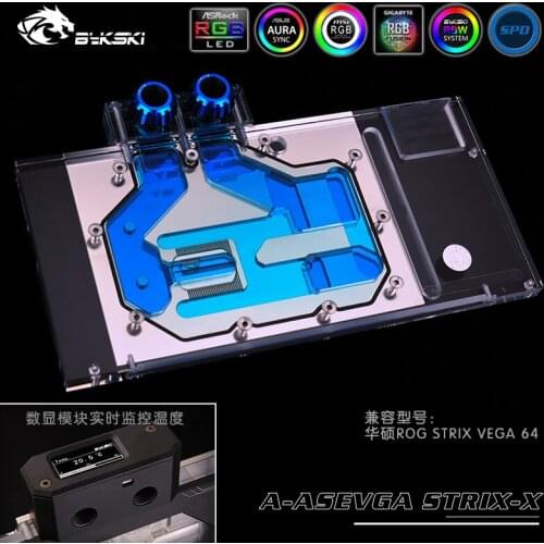 Bykski PC water cooling Radiator GPU cooler video card Graphics Card Water Block for ASUS ROG STRIX VEGA 64 A-ASVEGA-STRIX-X