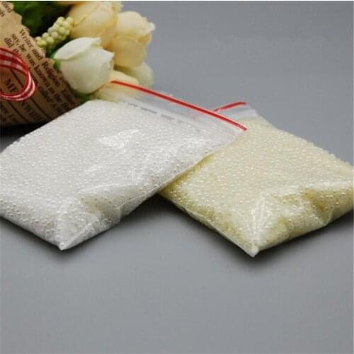 High Quality Shinning Glitter 2mm 10000pcs Flatback Beads White Pearl Ivory Pearl Nail Art 3D Round Imitation Pearl Rhinestone