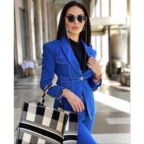 Top Quality XL Women Winter Style Sexy V Neck Long Sleeve Jeans Coat 2021 Fashion Designer Blue High Street Coats Female