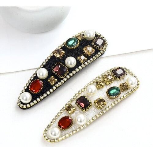 Retro College Girls Baroque Pearl Hairpins for Hair Women Crystal Rhinestone BB Hair Clip Pin Luxury Jewelry Hair Accessories
