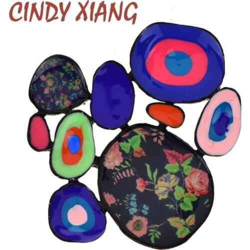 CINDY XIANG New Colorful Enamel Brooches For Women And Men Sweet Summer Geometric Brooch Pin Fashion Jewelry Cartoon Accessories