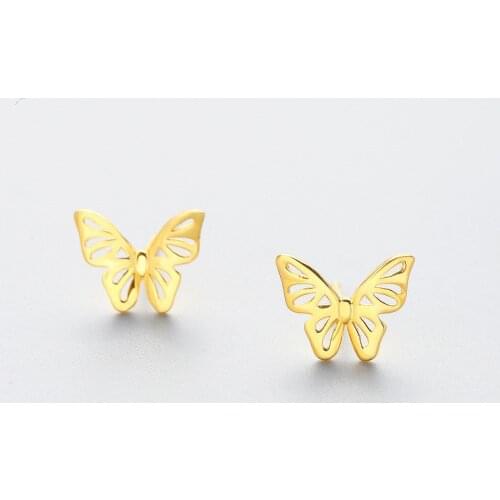 Butterfly Earrings For Women 925 Sterling Silver Temperament Simple Personality Silver Earrings Cute Sweet Student Jewelry Gift