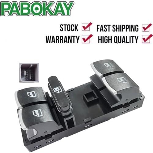 1Pcs Chrome Master Window Switch For VW Golf MK5 MK6 Tiguan Touran Jetta Passat 5ND959857 5ND 959 857