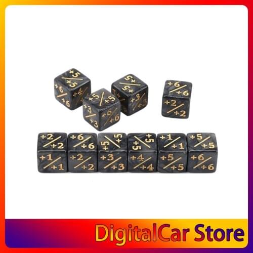 10x Dice Counters 5 Positive +1/+1 & 5 Negative -1/-1 For Magic The Gathering Table Game Funny Dices High Quality