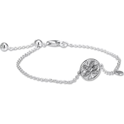 100% 925 Sterling Silver Jewelry Tree of Life Bracelets For Women Wholesales Free Shipping