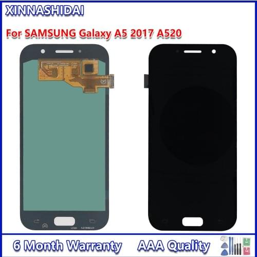 100% Working AMOLED Display For SAMSUNG Galaxy A5 2017 A520 A520F SM-A520F LCD Touch Screen Digitizer Assembly
