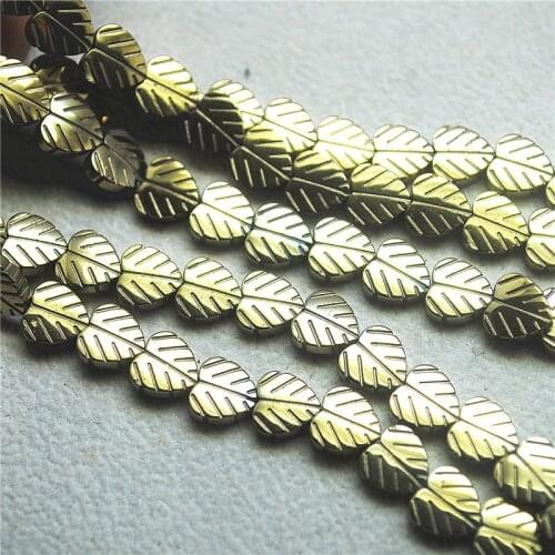 105 PCS Nature Hematite Stone Loose DIY Beads Accessories Leaf Sahpe 8X8MM Wholesale Price With Free Shippings