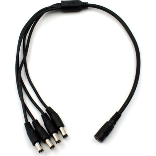 2.1*5.5mm 1 Female to 4 Male DC Power Splitter Plug Cable for Led Strip CCTV Security Camera Accessories Power Supply Adapter