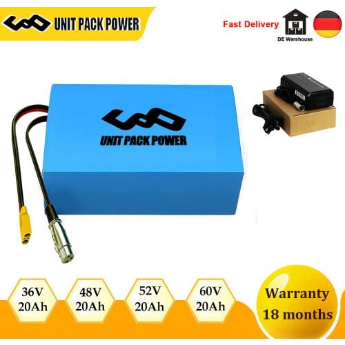 PVC EBike Batterie Pack Waterproof 36V 48V 52V 60V 20AH Electric Bicycle Scooter Battery for Bafang 500W 1000W 1500W 1800W Motor