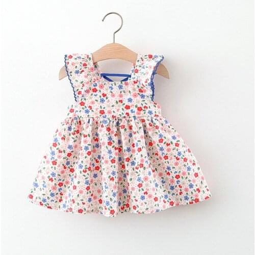 4 pieces/lot) 2021 New Arrival Floral Pattern Girls Summer Dress 022602