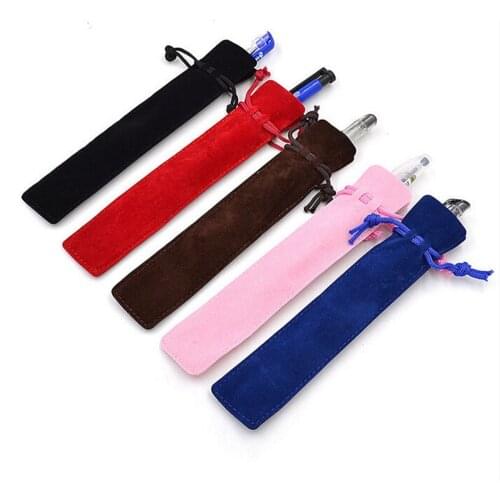 5pcs Velvet Mini Pen Bag Pencil Case Portable Notebook Journal Pencil Holder Office Student Stationery