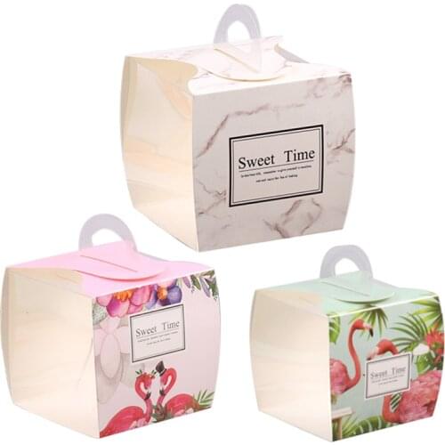 50pcs Net red protable baking package cake box packaging candy chocolate biscuits gift boxes birthday party favors paper box