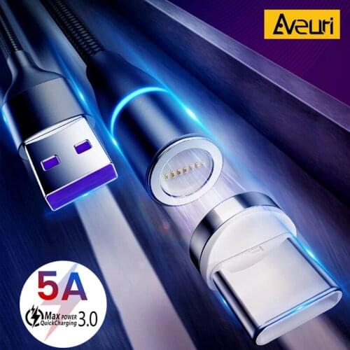 5A Supercharge Magnetic USB Cable For Huawei P40 Honor 20 10 Lite Fast Charging USB Type C Charger Data Cable Mobile Phone Cable