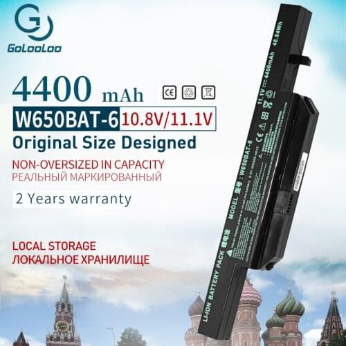 Golooloo 6 CELL 11.1v 4400mAh laptop battery for Hasee K610C K650D K570N K710C K590C K750D series Clevo W650S W650BAT-6 batterie