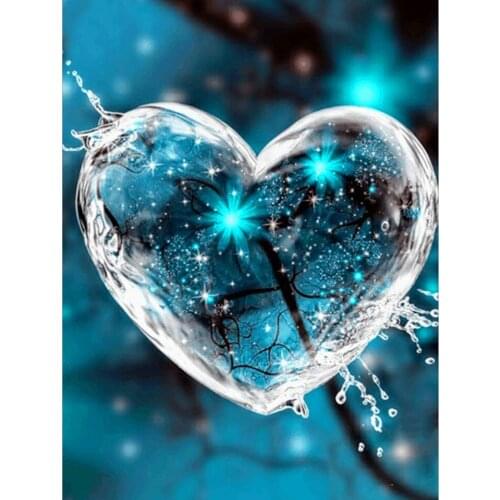 5D DIY Diamond Painting Water heart Full Drill Diamond Embroidery Cross Stitch Mosaic Rhinestone Home Decor Handmade Craft Gift