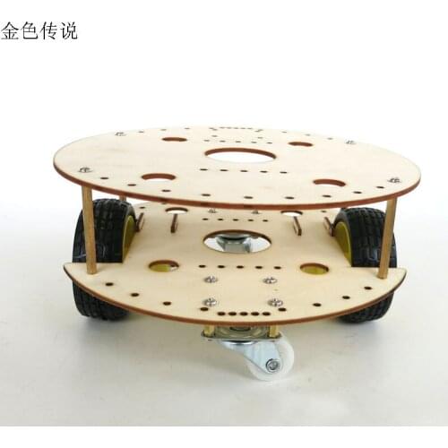 Woodiness Big! 2WD 2 universal wheel 2Motor wood Smart Robot Car Chassis cool For SCM Arduino Free Shipping