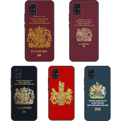 United Kingdom British Passport For Samsung A51 A71 A31 A11 A20e A21S Case For Galaxy M31 M21 A10 A30S A40 A50 A70 Cover