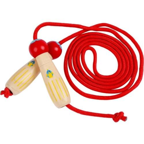 Wooden cartoon animal jump rope childrens fitness toys aerobic fancy colorful jump rope length adjustable