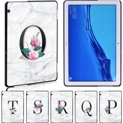 For Huawei MediaPad T3 8/T3 10 9.6 Inch/T5 10 10.1 Inch Shockproof Letter Series Unisex Slim Hard Tablet Case + Free Stylus