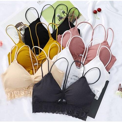 Women Bow Bralette Sexy Bra Lace Underwear Push Up Bra For Women Cotton Letter Lingerie Backless Bras A B C Cup Female Brassiere