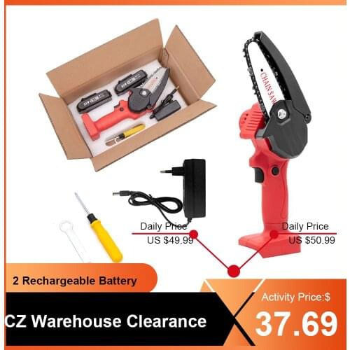Electric Chainsaw Pruning Saw Cordless Mini Chain Saw Small Wood Splitting Chainsaw with 2pcs Lithium BatteryPruning Tool Power