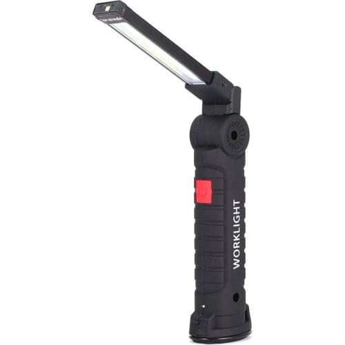 COB LED Work Light USB Rechargeable Magnetic Torch Flexible Inspection Lamp Worklight for Camping Ligh built-in battery
