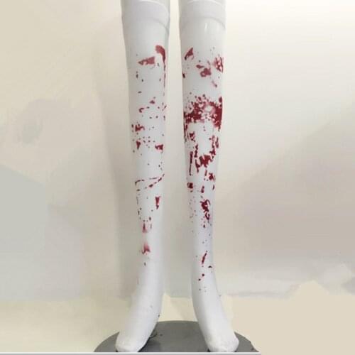 Hot Sale Halloween cosplay costume Blood Splattered Thigh High Stockings Halloween Easter Cosplay Costume Party Decoration
