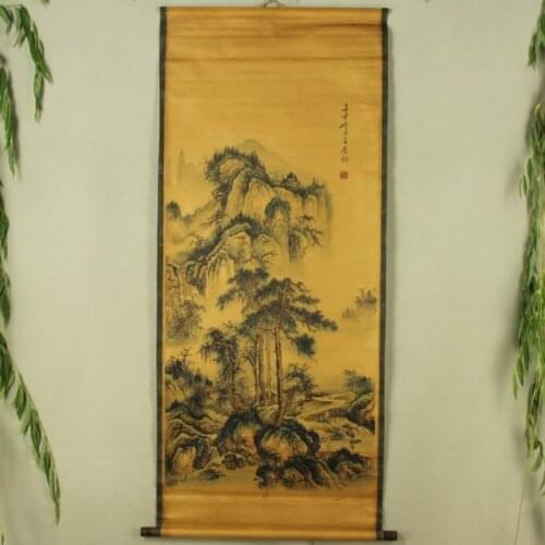 Chinese Antique collection Wang Yuanqis landscape painting diagram