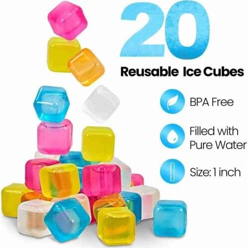 20pcs Star Shaped Ice Cubes Plastic Reusable Multicolour Ice Cube Picnic Keep Drink Cool Physical Cooling Tools Random Color