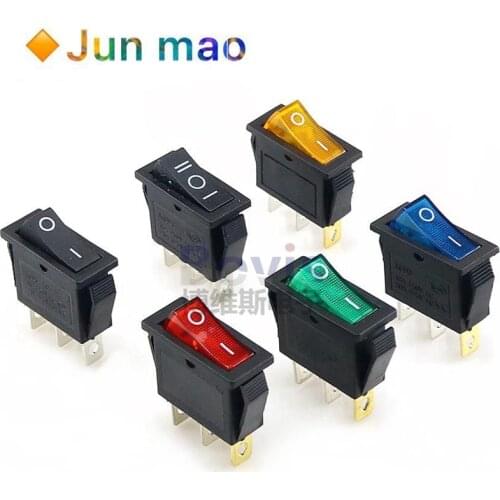 KCD3 Rocker Switch 15A /20A 125V/250V 3 Pin Electrical equipment Power switch Red, yellow, blue, green black