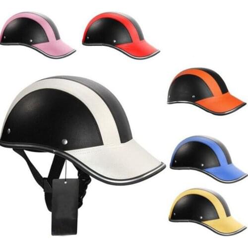 Motorcycle Helmet Leather Bicycle Helmet Adjustable Riding Sport Protective Cap Outdoor Baseball Leather Helmet CyclingEquipment