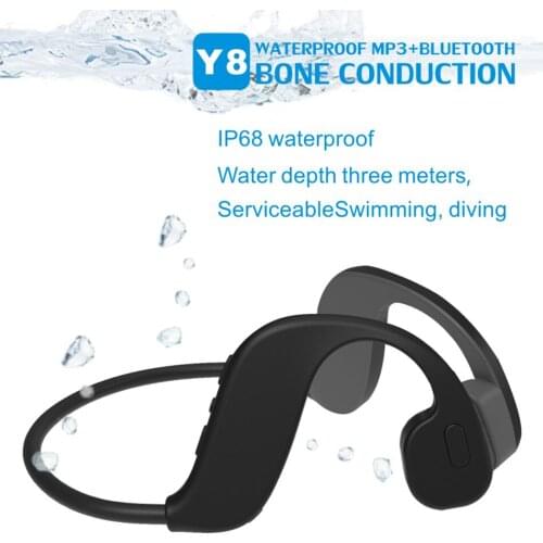 Y8 Bone Conduction Swim 32GB Mp3 Player Bluetooth 5.0 2 In 1 Headset IP68 Waterproof Running Fitness Sport Swimming Earphone