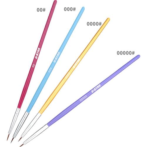 U-STAR UA-90026 #00-#000000 Tiny Head 4 in 1 High Quality Material High Finish Painting Brush Kit